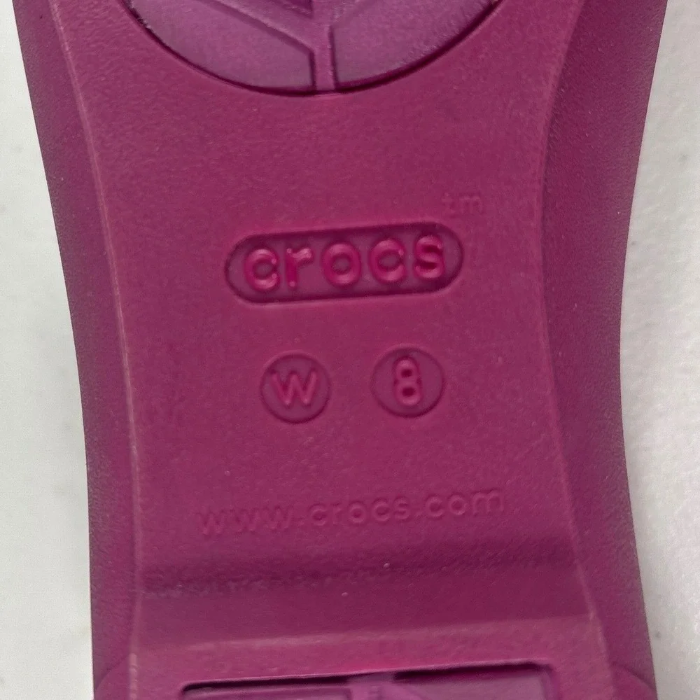 Crocs Women's Size 8 Magenta Slip On‎ Ballet Flats Iconic Comfort Shoes Clogs